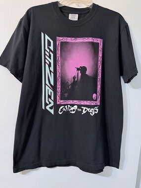 Citizen Black Tee with Pink and Teal Tour Graphic Line Up Summer 2025 Sz L
